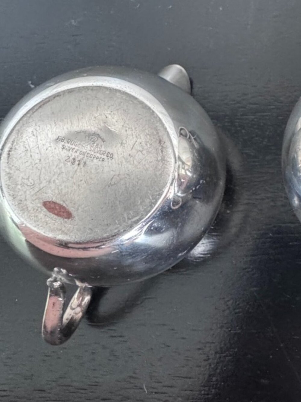 F.B. Rogers Silver Co. Vintage 3-Piece Tea Service Set – Silver on Copper - Picture 4 of 7